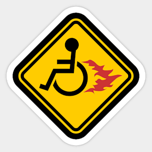 Wheelchair On Fire - neg Sticker